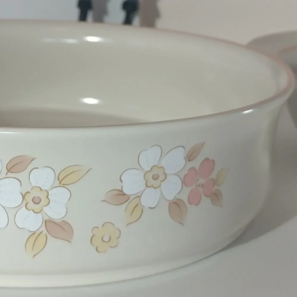 Chantilly Fleur de Paris hand decorated stoneware baking dishes (2 each)